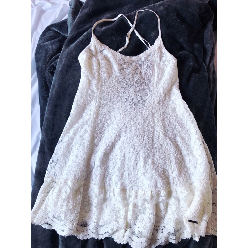 White lace Abercrombie & Fitch dress.